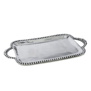 Plateau de service rectangulaire en aluminium argenté de haute qualité, fait à la main, compatible lave-vaisselle, style américain, 100 pièces pour la cuisine et la salle à manger - Product Image 2