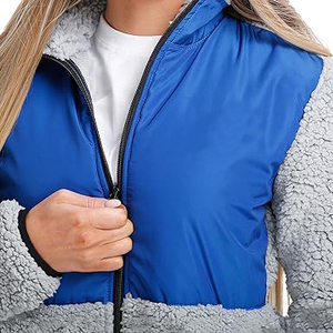 OEM de haute qualité Logo personnalisé femmes polaire Sherpa veste hiver Zip respirant tricoté tissé haute visibilité - Product Image 6