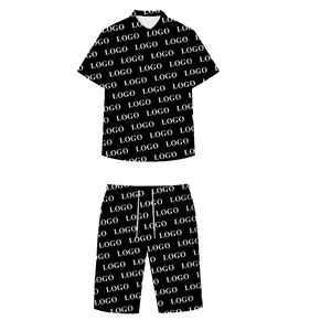 Conjuntos cortos personalizados de alta calidad para mujer, camisetas y pantalones cortos ecológicos con decoración de fajas de encaje, conjunto de dos piezas para hombre, verano 2024 - Product Image 1