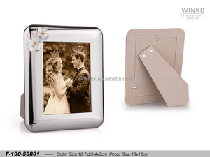 Winko WINTER BLOOM Metal Photo <b>Frame</b> Picture <b>Frame</b> 13X18Cm Photo <b>Frame</b>, W/ Silver Plum Blossom Deco, Nickel, <b>Grey</b> Vel Back, - Product Image 1
