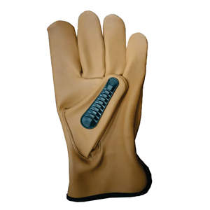 Guantes mecánicos de seguridad antiimpacto de cuero de vaca natural con TPR en la espalda y los dedos Forro resistente a los cortes de algodón HPPE - Product Image 2