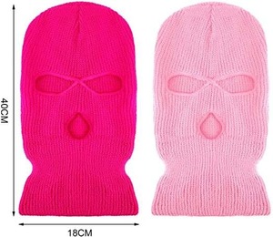 Custom 3 Hole Winter Balaclava Ski Mask Full Face Cover Warm Knitted Face Mask Outdoor Sports Unisex Wholesale Headwear - Product Image 4