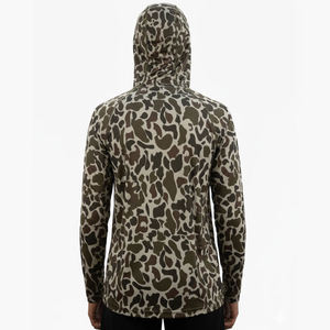 Chemise de pêche à manches longues pour homme, camouflage, à capuche, protection UV, pull-over, anti-UV, séchage rapide, polyester - Product Image 6