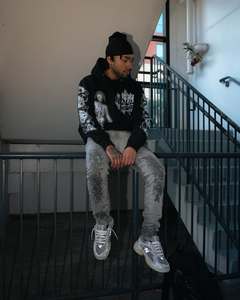 Chándal con estampado de pantalla y logotipo personalizado para hombre, chándal Vintage lavado con ácido, conjunto de sudaderas con capucha de gran tamaño para hombre - Product Image 5