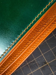 2025 personnalisé hommes véritable vert émeraude portefeuille en cuir cousu à la main Style Vintage à deux volets Portable porte-carte de crédit pli court - Product Image 6