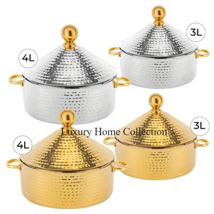 Plato de cazuela de acero inoxidable de metal de diseño lujoso y olla para servir Color plateado de la mejor calidad para suministro de hotel y restaurante - Product Image 2
