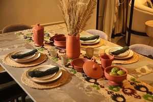 Toi Shine, manteles individuales trenzados de yute hechos a mano, mesa de comedor, decoraciones navideñas para bodas, reuniones familiares, fiestas, diseño Glam - Product Image 4