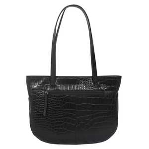 Sac à main en cuir véritable texturé croco de qualité supérieure, finition polie, design géométrique bohème vintage avec pompon, fournisseur indien - Product Image 2