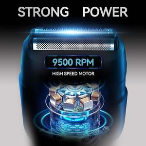 Rasoir électrique portable compact pour hommes, tondeuse à barbe étanche avec double lame flottante pour un rasage précis - Product Image 5