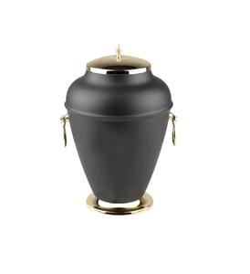 Urne de crémation en fer avec urne solide de souvenir de fournitures funéraires enduites de poudre noire pour les cendres adultes à bas prix - Product Image 4