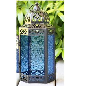 Lanterne à bougie en verre et métal colorée, lanterne à bougie décorative en métal de qualité supérieure, lanterne à bougie en acier inoxydable - Product Image 6