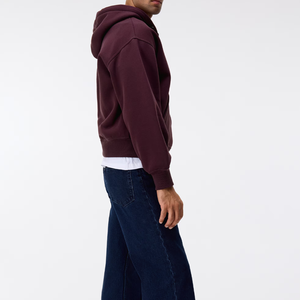 Sweat à capuche zippé pour homme, coupe ample, 100% coton, écologique, coupe-vent, respirant, mode d'hiver - Product Image 3