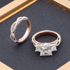 Bague classique plaquée or 14 carats, certifiée IGI, diamant VVS, argent sterling 925, moissanite VVS, bague de fiançailles et de mariage pour femmes - Product Image 6