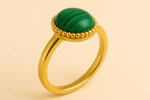 แหวนทอง14K สำหรับผู้หญิงสาวๆอินเทรนด์พลอยสีเขียวมรกตเหมาะสำหรับงานแต่งงานวันครบรอบแต่งงานชุบโรเดียม - Product Image 2