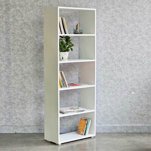 60x28x160 ซม. ชั้นวางหนังสือ 5 ชั้น สไตล์มินิมอลร่วมสมัย ไม้ยางพาราทาสี รุ่น KS68233 สำหรับบ้าน สำนักงาน ห้องนั่งเล่น ประหยัดพื้นที่ - Product Image 4