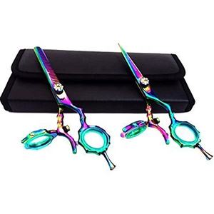 Tijeras de peluquero para zurdos de acero inoxidable de alta calidad 2025, herramienta de belleza de hoja recta súper afilada para cortar el cabello - Product Image 5