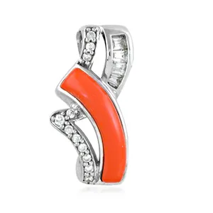 Pendentif chic en diamant avec corail argenté pour bijoux de mode féminins - Product Image 3