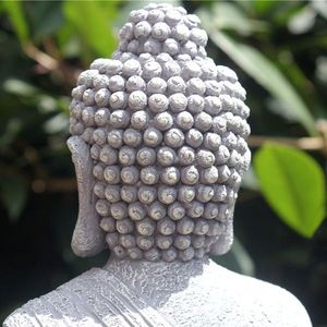 Estatua de Buda de jardín Vintage, escultura de estatuilla de budismo zen de jardín interior y exterior, decoración de tienda de oficina en casa, ornamento - Product Image 4