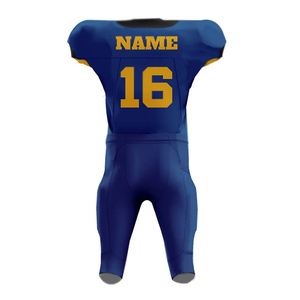En couleur bleue Dernier design Ensemble d'uniformes 100% Polyester Tops de football américain Maillot de football américain pour hommes - Product Image 3