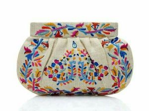 Bohemian Style Embroidery <b>Pearl</b> Zipper Evening Clutch <b>Bags</b> Fancy Design Handmade Lining Wholesale - Product Image 3