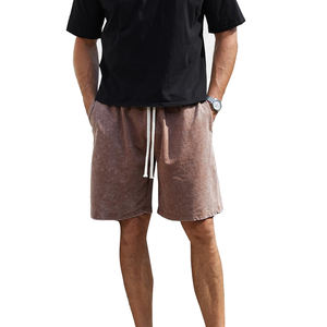 Wholesale OEM Service <b>Men's</b> Acid Wash Sport <b>Running</b> <b>Shorts</b> 100% Cotton Solid Pattern Custom Logo Pocket Casual Workout Quick Dry - Product Image 1