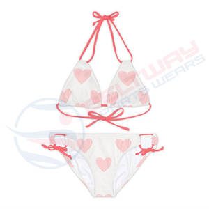 Venta caliente 100% Conjunto de bikini de algodón Traje de baño y ropa de playa Transpirable Los mejores estilos Características de realce sin costuras Diseño de patrón sólido - Product Image 1