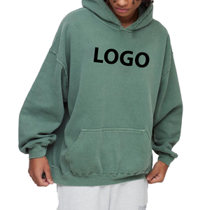 Streetwear 100% Cotton Men's Heavy GSM Hoodies Oversized No <b>String</b> Hooded Hoody Heavyweight Dropped Shoulder Hoodie For Autumn - Product Image 3
