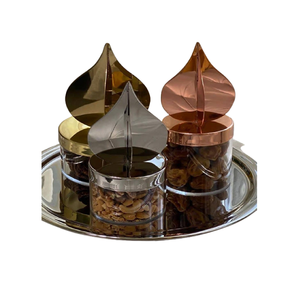 Set Of Two Round Shape Nuts Serving Box In Wooden Dry Fruits Serving <b>Bowl</b> <b>With</b> Steel <b>Lid</b> For Wholesale - Product Image 4