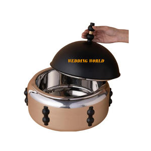 Calentador de alimentos de Metal de calidad superior Cacerola hecha a mano de excelente calidad Última llegada Vajilla Tabletop Designer Metal Hotpot - Product Image 6