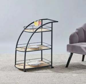 Meilleure vente Chariot de service moderne de haute qualité à 2 niveaux pour la maison, l'hôtel et le bureau au prix de gros Chariot SS fait à la main - Product Image 4