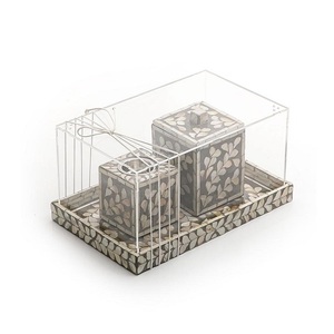 Quemador de nácar Oud de alta calidad con cubierta acrílica y bandeja de incrustaciones Quemador de incienso Mabkhar de Home Arts - Product Image 1