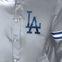 Jaket Varsity Starter Berbahan Kanvas Nilon Anti Angin dengan Nama & Nomor Tim Desain Khusus, Diisi Kapas, Berhuruf