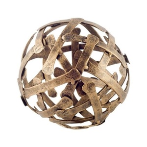 Bola de hierro clásica para decoración del hogar, Bola de Metal de lujo con acabado de bronce para decoración de Hotel - Product Image 1