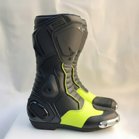 Chaussures décontractées mi-mollet confortables et élégantes en cuir pleine fleur imperméable avec embout en acier pour moto et sports de plein air