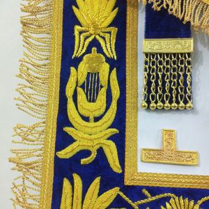 MASONIC REGALIA SENIOR DEACON TABLIER BLEU AVEC COLLIER CHAÎNE-HSE - Product Image 3