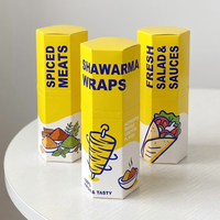 Boîte artisanale de Shawarma de poulet alimentaire imprimée personnalisée Boîte d'emballage de Shawarma en papier écologique Boîte à rouleaux de poulet à sandwich burrito arabe