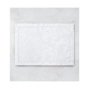 Bold Brown Border Super Quality Eco Heat Resistant Embroidered Cloth Linen 100% Organic Cotton Dining Wedding <b>Kitchen</b> <b>Table</b> Mats - Product Image 3