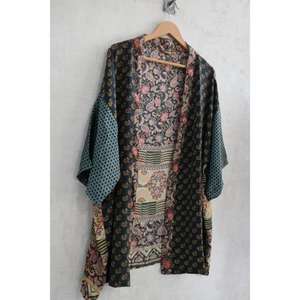 Bata Kimono de Seda para Mujer, Talla Grande, Casual, de Otoño, Lujosa, hasta la Rodilla, Transpirable, con Estampado Floral, Camisón - Product Image 2