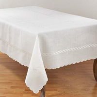 Nappe carrée personnalisée en coton et lin imprimé floral, tissée, anti-taches, avec pompons, style pastoral, décoration intérieure