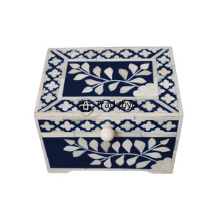 Caja decorativa con incrustaciones de fregona de lujo elegante organizador de regalo de joyería hecho a mano para decoración del hogar Tradebyd - Product Image 1