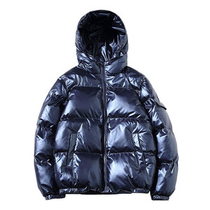 Chaqueta acolchada informal con bordado personalizado de color metálico dorado, longitud Regular con cremallera, abrigo de burbujas de Material cálido para invierno para hombre - Product Image 4