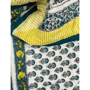 Colcha Doble de Algodón con Estampado Artesanal, Colcha Tradicional Kantha para el Hogar, Diseño de Patchwork Hecho a Mano para Verano e Invierno, para Bebés - Product Image 1