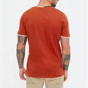 Alta calidad 100% algodón hombres deporte camisetas transpirables de talla grande Casual manga corta Ringer al por mayor - Product Image 2