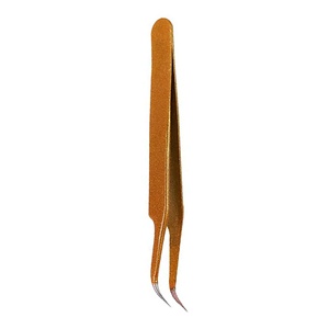 Pince à épiler professionnelle pour extensions de cils, en acier inoxydable massif, revêtement papier, logo personnalisé, 10 mm, pointe dentée/serrée, anti-magnétique - Product Image 3