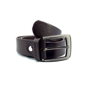 Cinturón de hebilla de acero ajustable transpirable informal de cuero genuino de alta calidad para hombres al por mayor Pakistán - Product Image 2