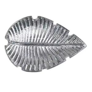 Plateau de service en aluminium plaqué argent forme de feuille plateau de table plat de nourriture mariages maison hôtel utilisation de service de nourriture - Product Image 1