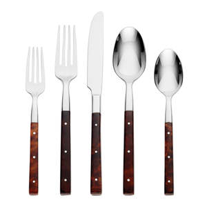 Cubiertos chapados en plata de acero inoxidable de alta calidad de lujo, 5 piezas, cuchara, tenedor, cuchillo, juego de cubiertos PARA CENA, uso de Buffet - Product Image 5