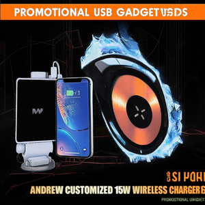 Caricatore Wireless Personalizzato Andrew da 15W, Gadget USB Promozionale - Product Image 3