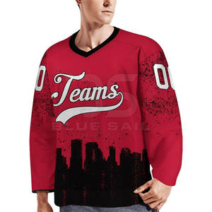 Maillot de hockey à col en V athlétique, tissu respirant pour une mobilité rapide sur les patinoires, maillot de hockey sur glace à col en V pour jeunes et adultes - Product Image 3