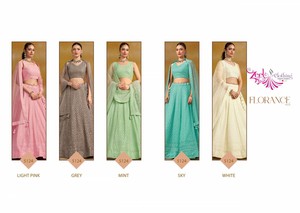 Georgette Fil Brodé Travail Lehenga Collection Catalogue complet disponible au tarif de gros, collection premium en gros. - Product Image 6